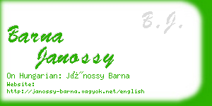 barna janossy business card